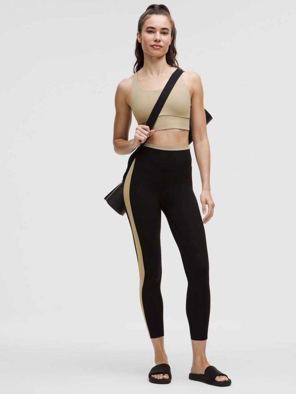 NWOT- lululemon athletica Nulu High-Rise Black & Tan Stripe 25" Legging Size 4